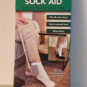 Adjustable Sock Aid Device for Seniors w/ Built-In Shoe Horn by Sock Ox
